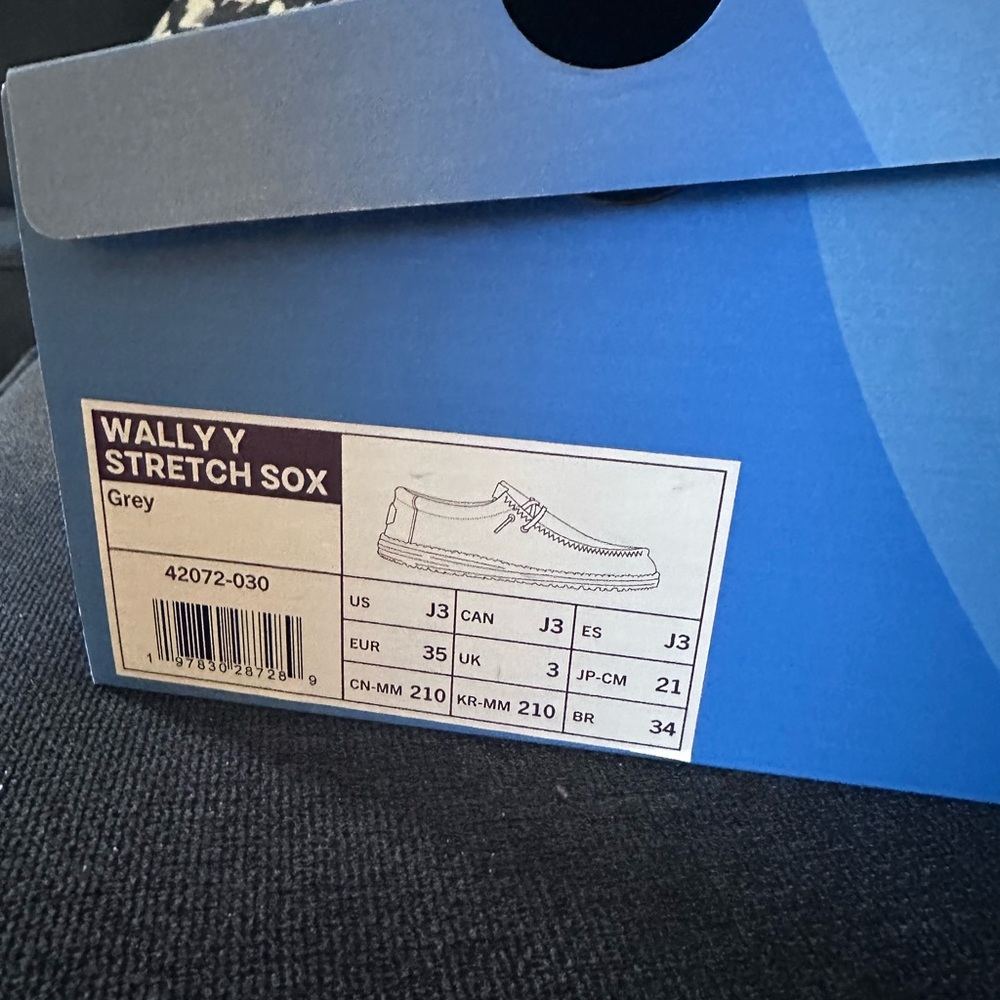 Hey Dude Wally Y Stretch Sox Grey Sneakers
